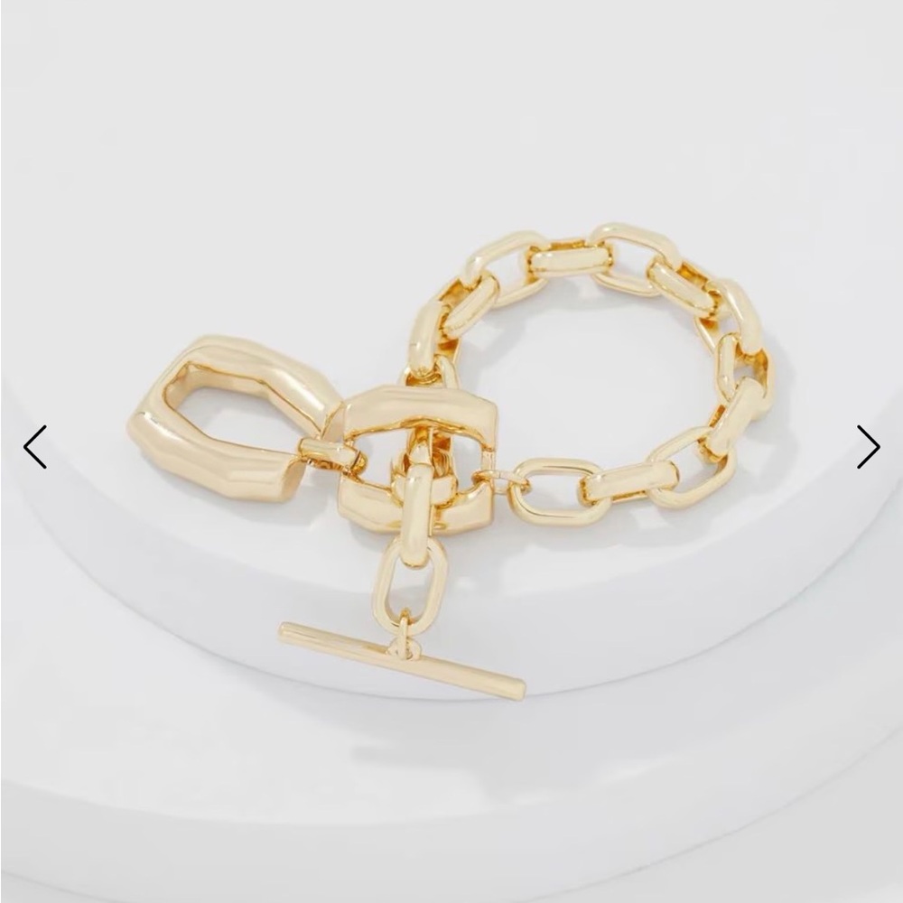 White House Black Market Gold Double Links Toggle Bracelet